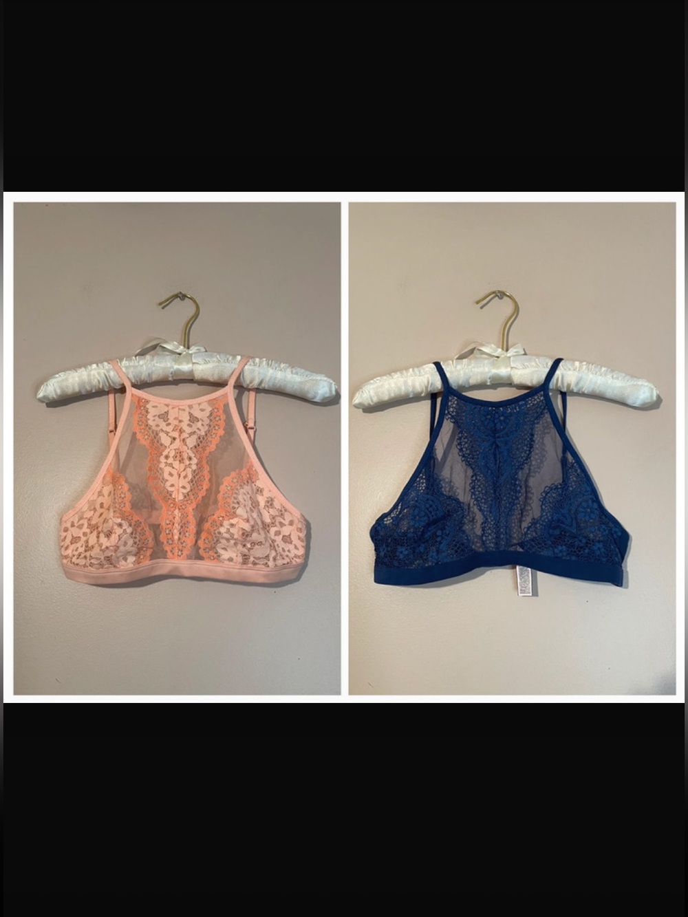 Victoria’s Secret bralette bundle lot of 2 body by victoria sheer lace bras S